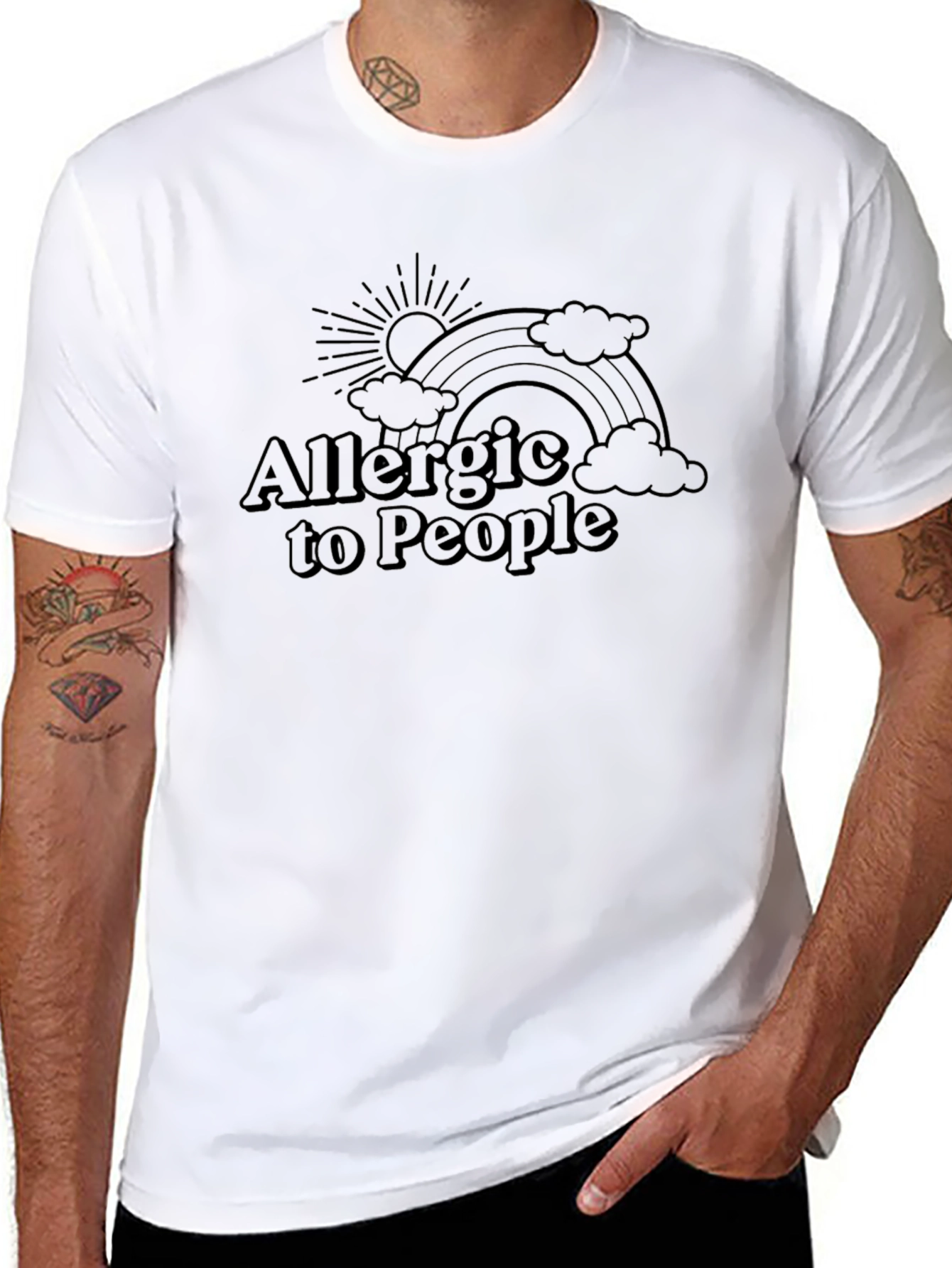 Allergic to People Black Graphic Tee