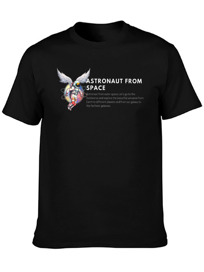 Astronaut From Space Black Graphic T-Shirt
