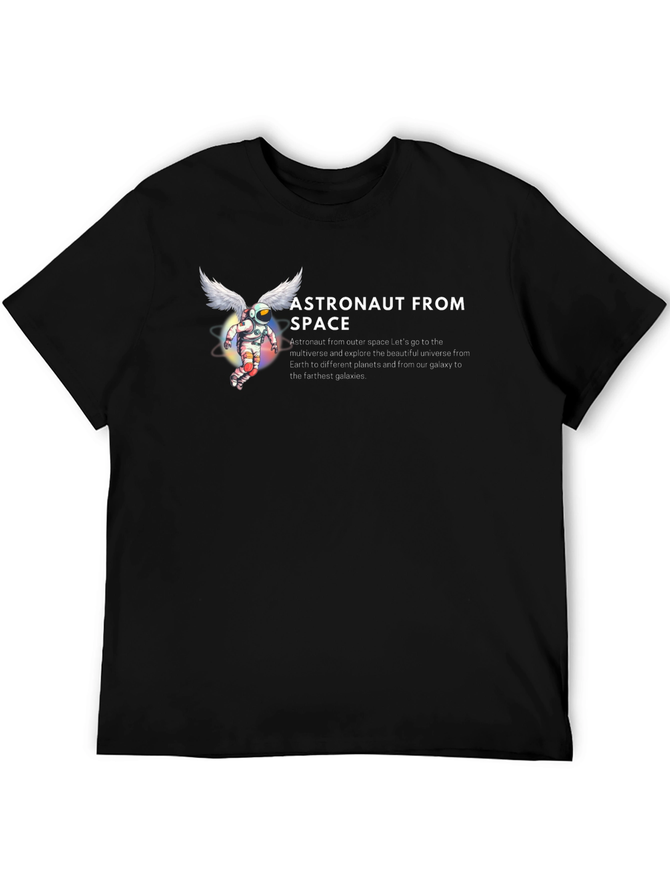Astronaut From Space Black Graphic T-Shirt