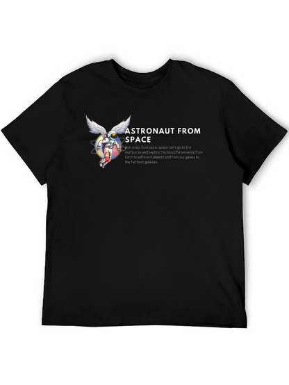 Astronaut From Space Black Graphic T-Shirt