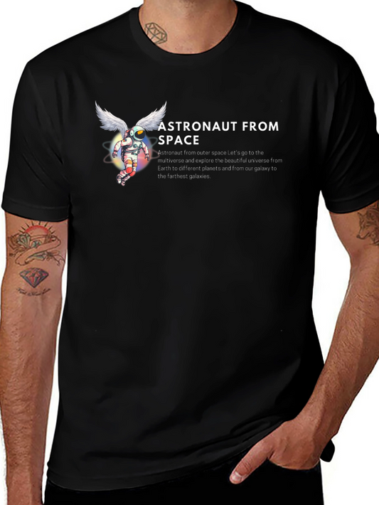 Astronaut From Space Black Graphic T-Shirt