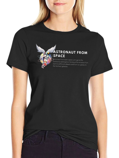 Astronaut From Space Black Graphic T-Shirt