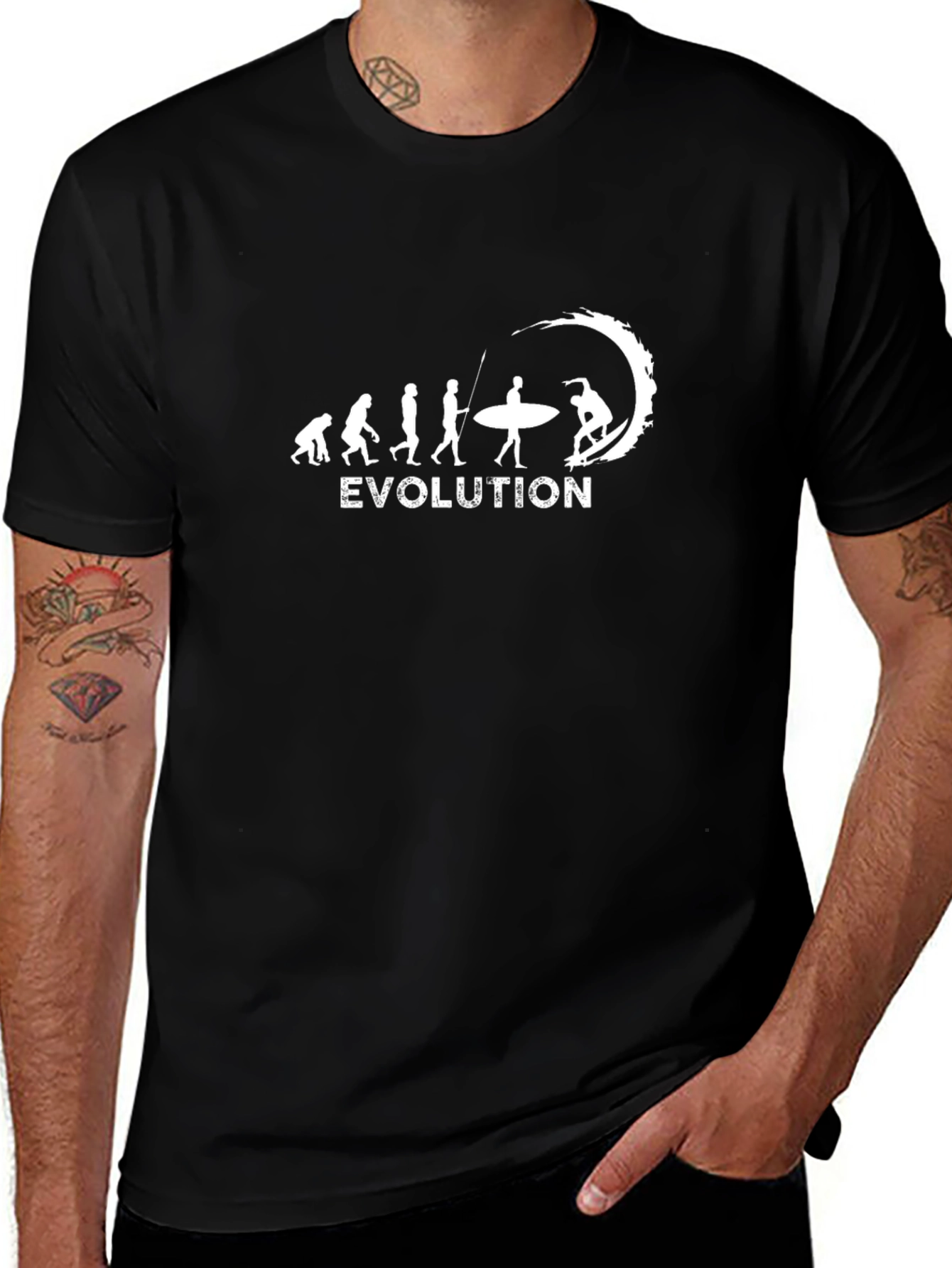 Surfing Evolution Graphic Tee - Black