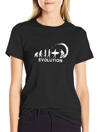 Surfing Evolution Graphic Tee - Black