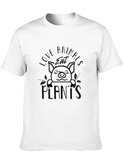 Love Animals Eat Plants Black Graphic T-Shirt