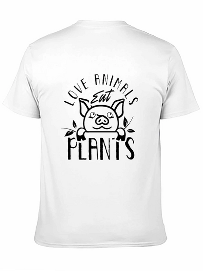 Love Animals Eat Plants Black Graphic T-Shirt