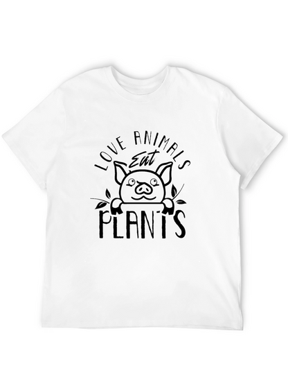 Love Animals Eat Plants Black Graphic T-Shirt