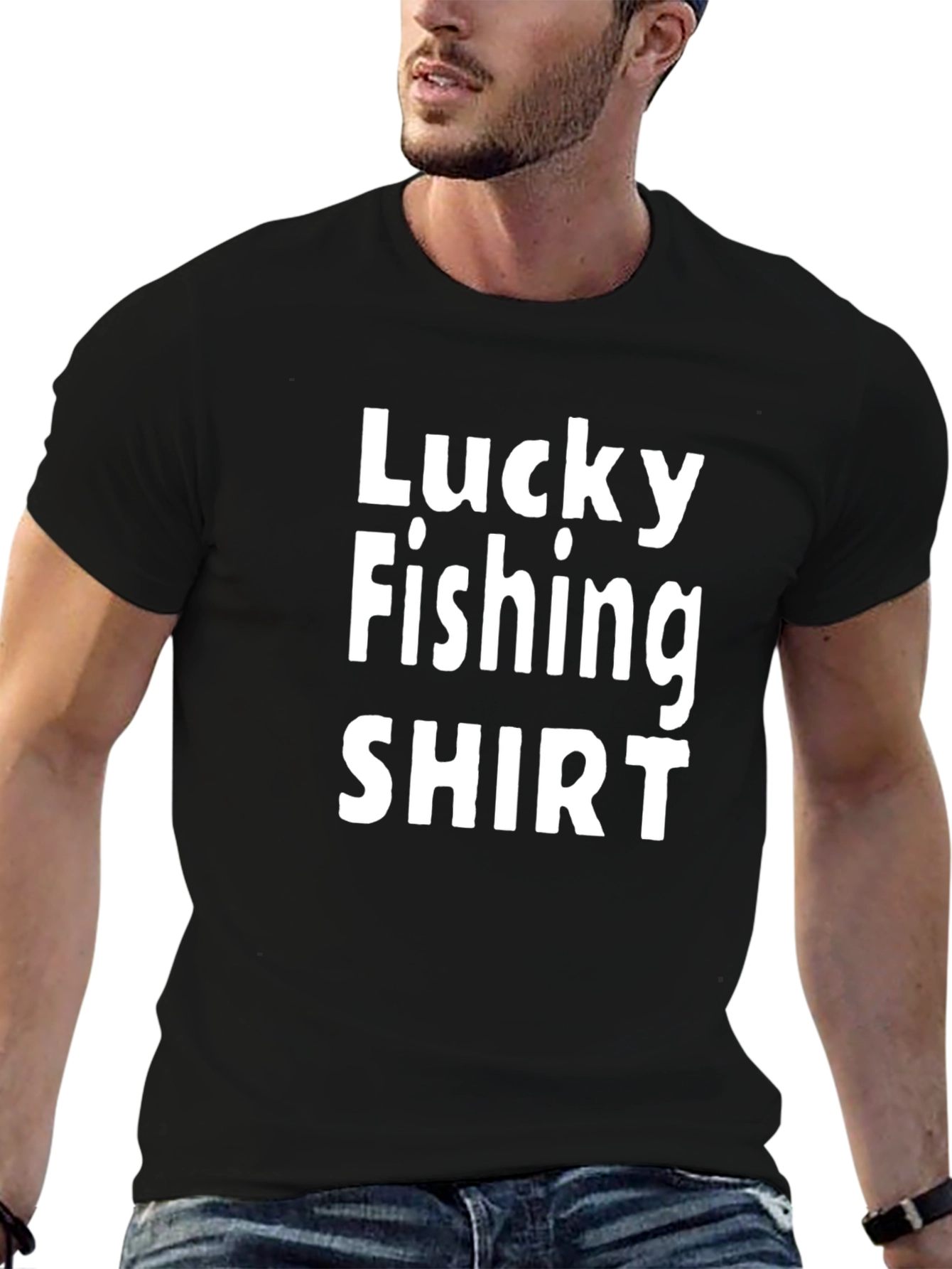 Lucky Fishing Shirt - Mens Black Tee