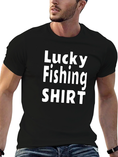 Lucky Fishing Shirt - Mens Black Tee