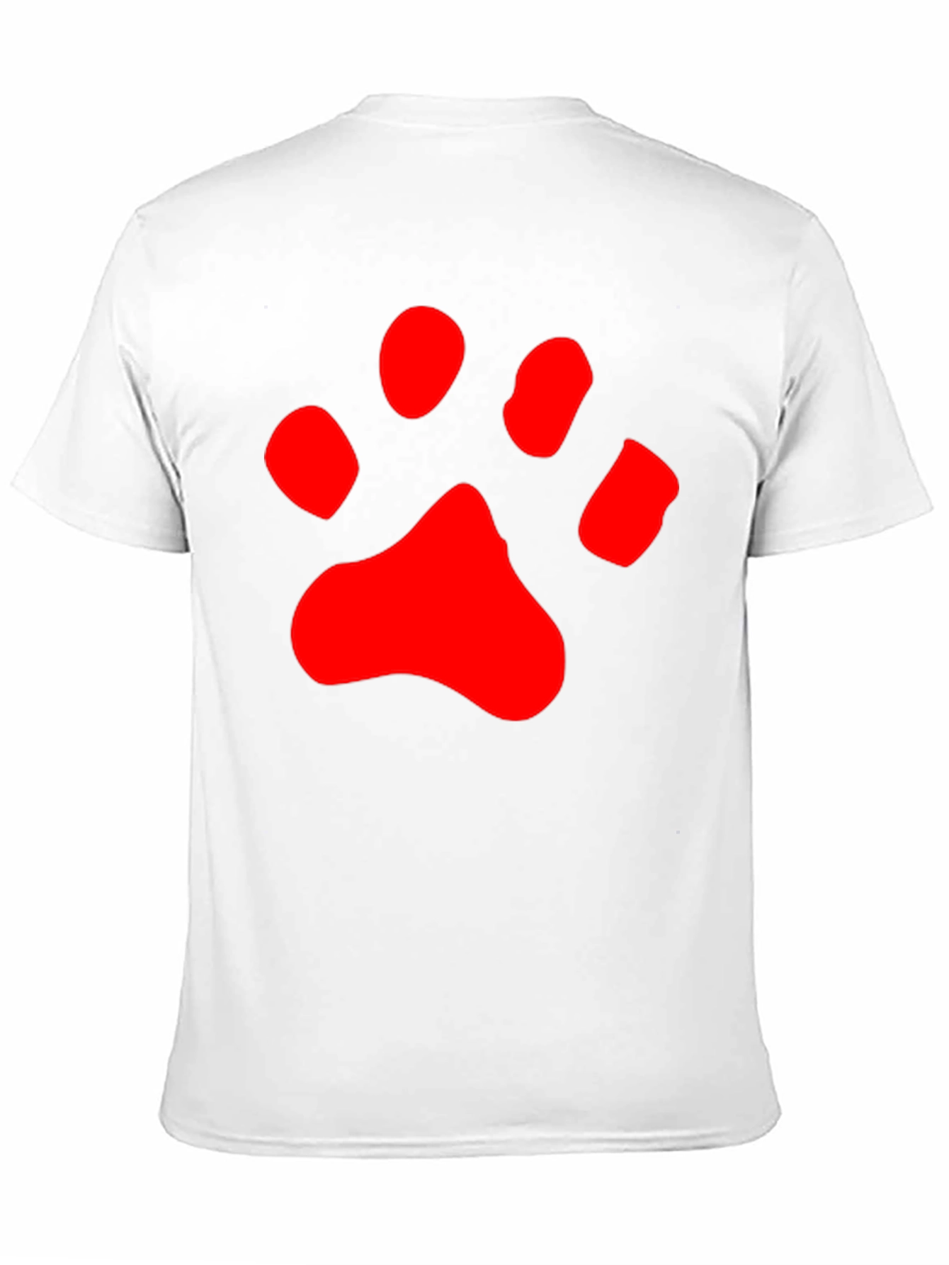 Black T-Shirt with Red Paw Print Design