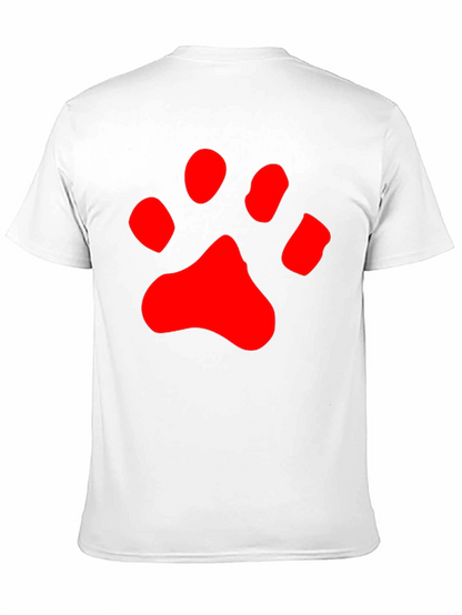 Black T-Shirt with Red Paw Print Design
