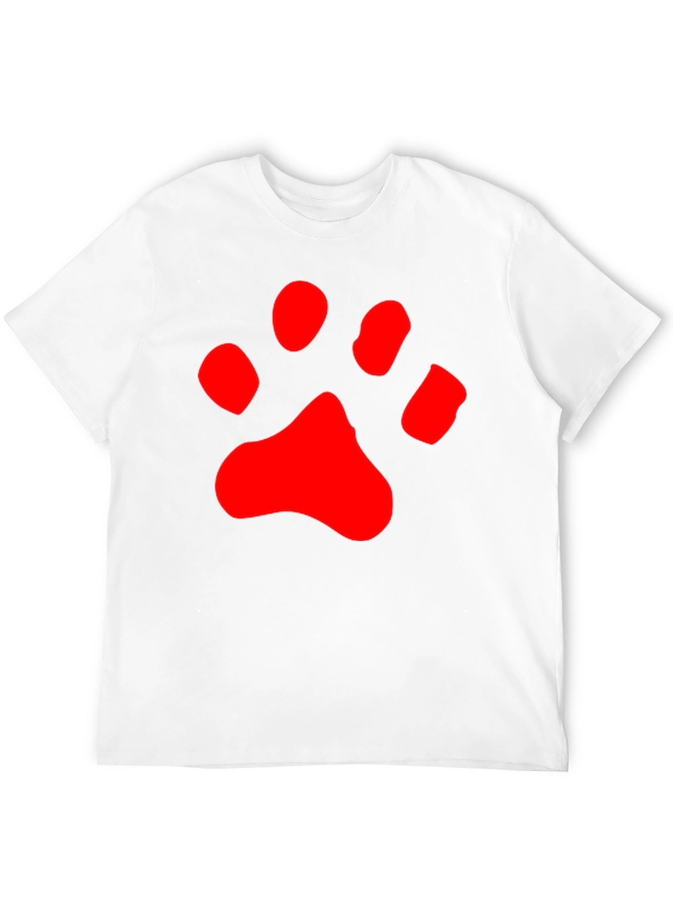 Black T-Shirt with Red Paw Print Design
