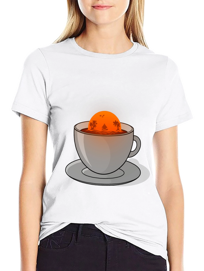 Sunset Coffee Graphic Tee - Island Vibes