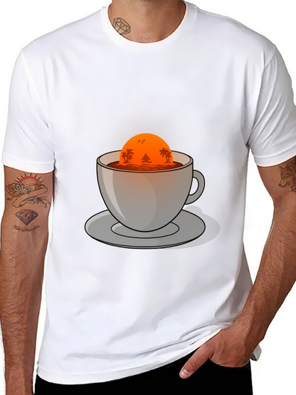 Sunset Coffee Graphic Tee - Island Vibes