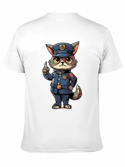 Cartoon Police Cat T-Shirt