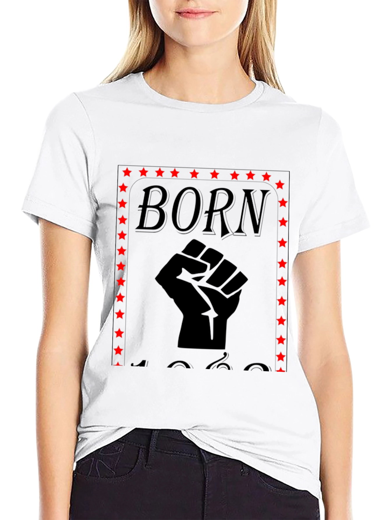 Born Black Fist Star Graphic Tee